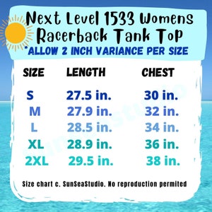 Pu&ograve; includere: Tabella delle taglie per un top a spalline incrociate con misure in pollici per la lunghezza e il petto. Le taglie includono S, M, L, XL e 2XL.  *ALLOW 2 INCH VARIANCE PER SIZE*.