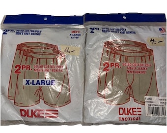Vintage USGI Duke Tactical Tan Sand Jersey Knit Boxer Briefs Size XL 42-44