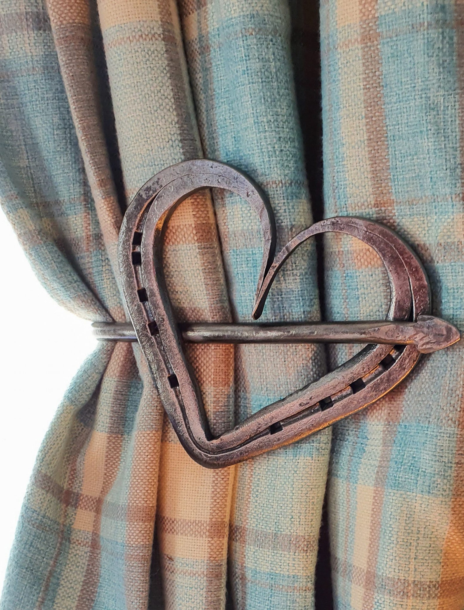 Horseshoe Heart Curtain Arms Holdbacks Blacksmith Hand Etsy