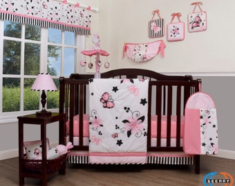 Pink Crib Bedding Etsy