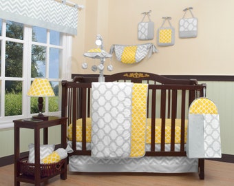 solid yellow crib bedding
