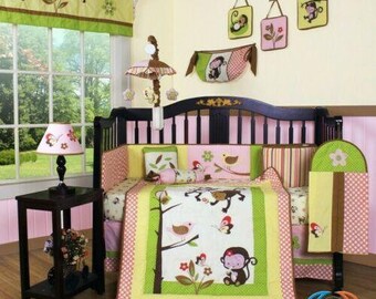 sock monkey crib bedding