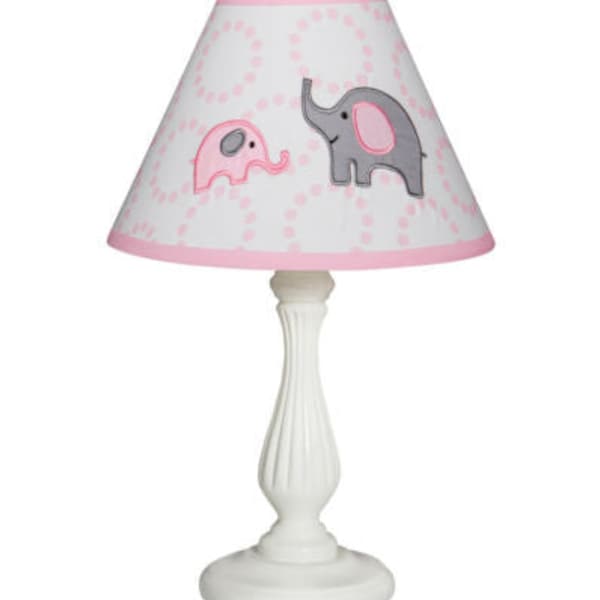 OptimaBaby Pink Grey Elephant Lamp Shade Only (without base)