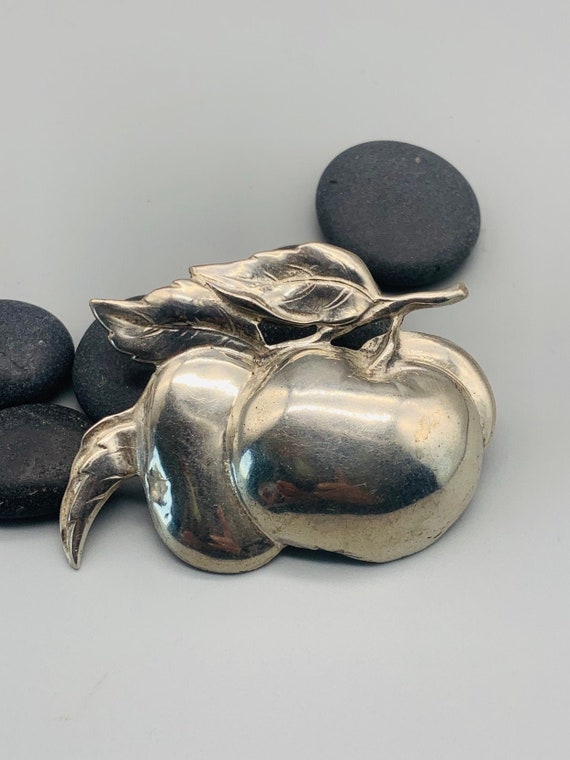 Rare Gump's Vintage Sterling Silver Apple Brooch S