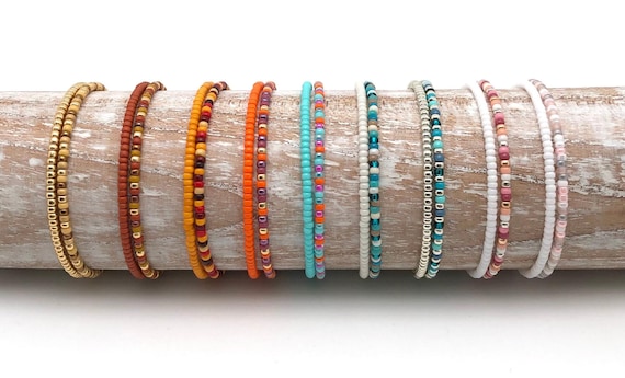 Braccialetto Elastico Miyuki con Perline Tila, Bracciale ... - Alibaba