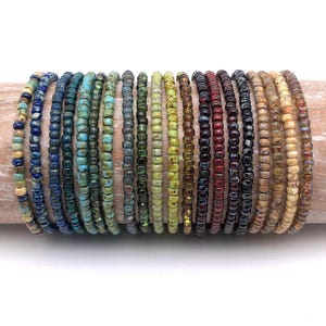 Miyuki Picasso Beaded Bracelet/ Anklet, Boho Beaded Stretch Bracelet, Colorful Seed Beaded Bracelet, Summer Beaded Bracelet/ Anklet