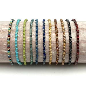 Pulseira elástica de contas Miyuki Picasso de 2 mm
