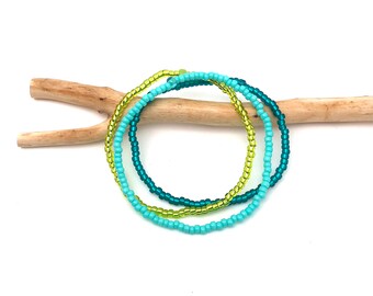 Set van 3 miyuki zaad kraal armbanden, minimalistische armband, boho kralen armband, kleurrijke kralen armband