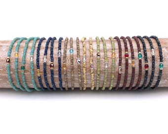 2mm miyuki picasso kralenarmband, stretch kralen armband, kralen armband minimalistisch, elastische czech kralenarmband
