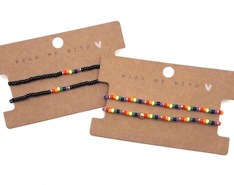 LGBT Beaded Stretch Bracelet/Anklet, Gay Pride Beaded Bracelet/Anklet, Rainbow Beaded Bracelet, Pride Bracelet for Men and Women
