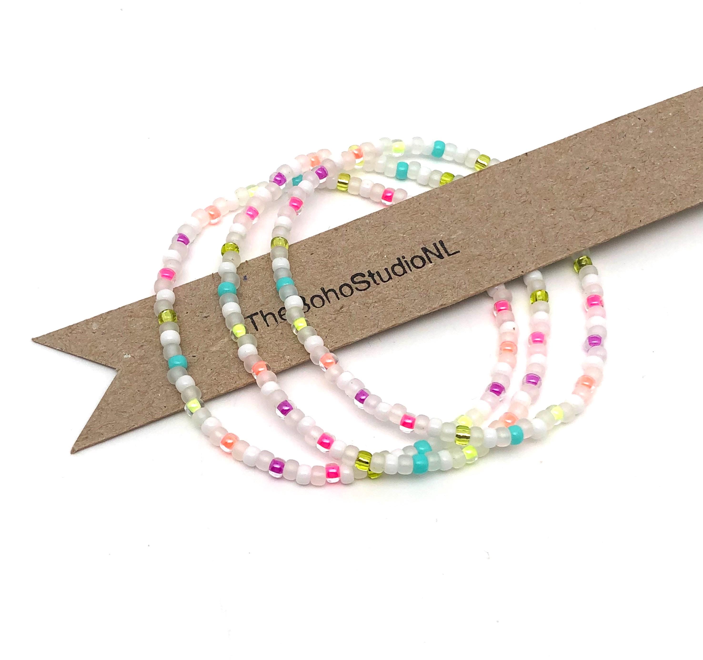 Braccialetto di perline Miyuki Tila: braccialetto elastico quadrato colorato - Italia