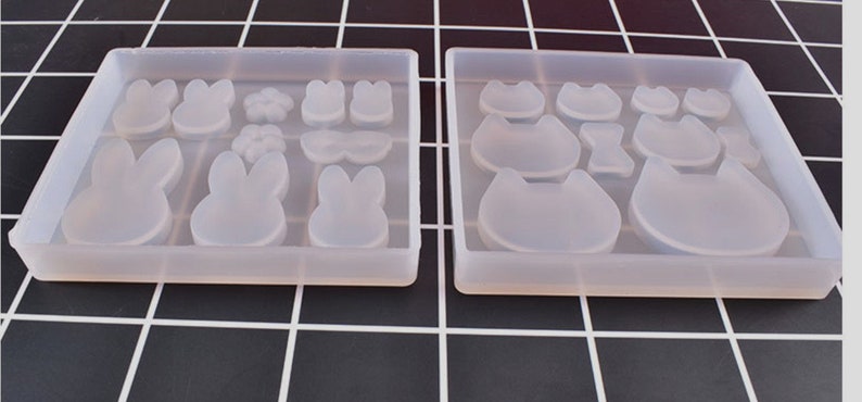 Cats molds,Animal molds,rabbit molds,Cabochon soft Silicone Mold,UV Resin Transparent Silicone Mold,uv resin mold,uv resin mould MD0001ANFS