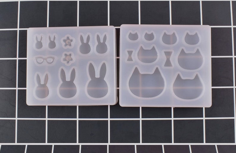 Cats molds,Animal molds,rabbit molds,Cabochon soft Silicone Mold,UV Resin Transparent Silicone Mold,uv resin mold,uv resin mould MD0001ANFS