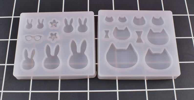Cats molds,Animal molds,rabbit molds,Cabochon soft Silicone Mold,UV Resin Transparent Silicone Mold,uv resin mold,uv resin mould MD0001ANFS