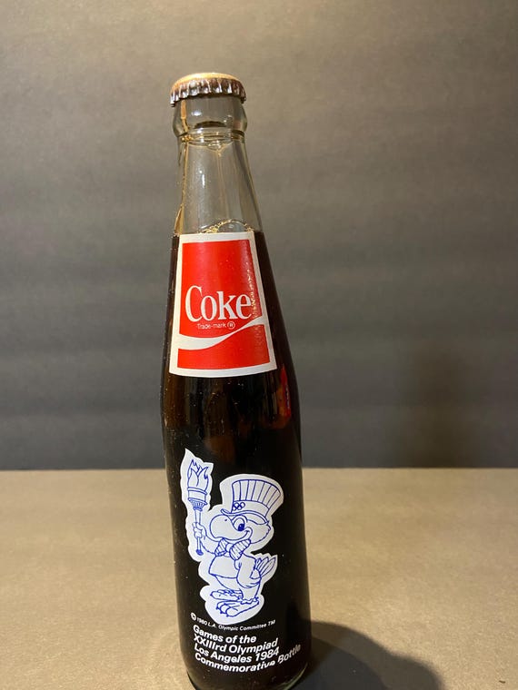 Vintage 1984 Coca Cola Los Angeles LA Olympics Soda Pop Full Coke