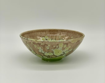 Crystalline Pottery Bowl, Hand Thrown, Porcelain, One of a Kind.