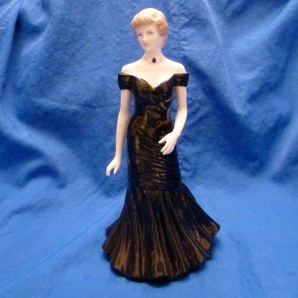 Coalport English Bone China Diana Forever in Our Hearts Princess of Wales Sculptured/Signed by John Bromley 1985 Figurine Sapphire Choker