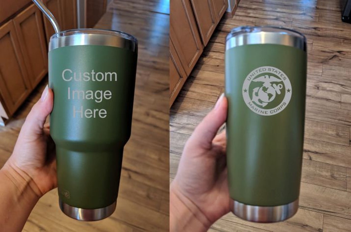 Olive green tumbler Camo tumbler Hunting tumbler military Etsy