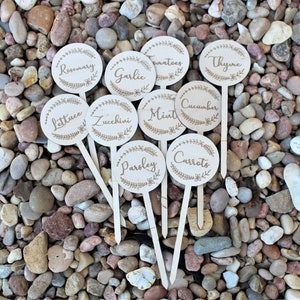 Event Tags, Planter Tags plant, Custom Wood Plant Markers, Garden Markers, Garden tags, Vegetable markers, Herb markers, Stakes, Plant Label Bild 1