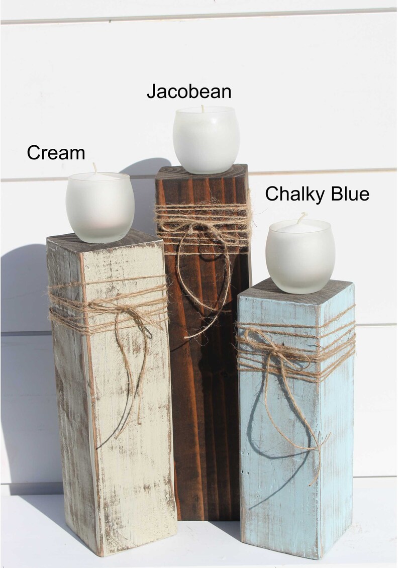 Wood Candle Sticks Wood Candle Holder Farmhouse Etsy