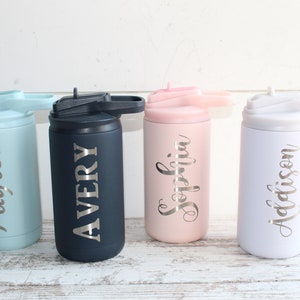 Personalized kids tumblers, kids cups, kids water bottles personalized, laser engraved kids cups, stainless steel tumblers kids, screw lid