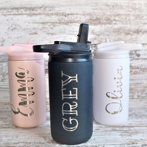 Personalized kids tumblers, kids cups, kids water bottles personalized, laser engraved kids cups, stainless steel 12oz tumblers kids