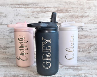 Back to School Kids cups, School Water Bottles, Personalized kids water bottle, kids cups, laser engraved child proof cups, stainless steel