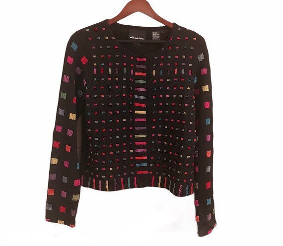 Michael Simon Beaded Cardigan Sweater Size Medium