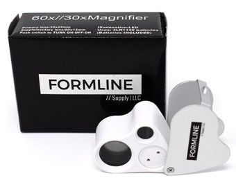 60x 30x LED Illuminated Jewelers Loupe / Trichome Scope - Magnifier Good for Gardening, Jewelry, Antiques, Photos, and Science