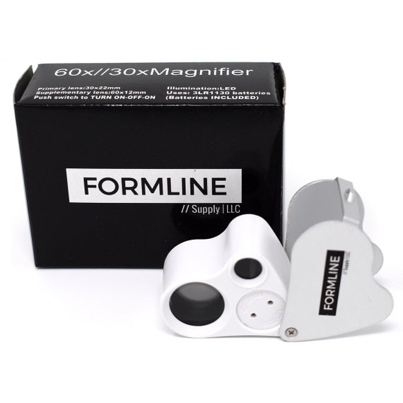 thumbnail image 2 of 30X 60X LED Light Magnifier Jewelers Eye Loupe – 2-in-1 Folding Magnifying Glass With UV Light 2 of 2