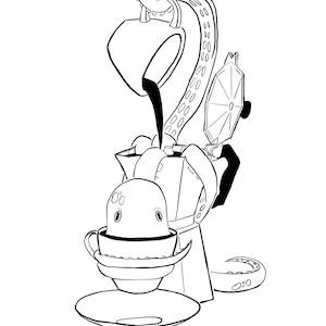 Poster Print - Octopus, Coffee, Cups, Kitchen, Black And White, Tentacles