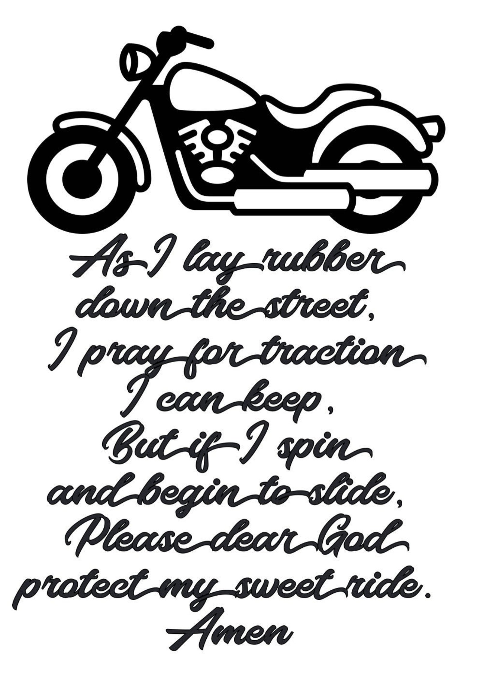 Biker's Prayer Decal for Motorcycle Car Yeti Iphone Etsy