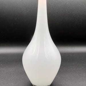 Vintage IKEA White Cased Glass Hand Blown Vase Made in Sweden