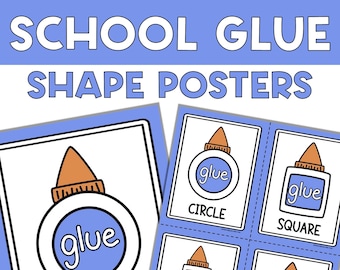 School Glue 2D Shape Posters and Flash Cards | Printable Math Activity ...
