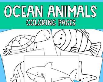 Ocean Animals Coloring Pages for Kids |  Under the Sea Printable Coloring Book | Instant Download