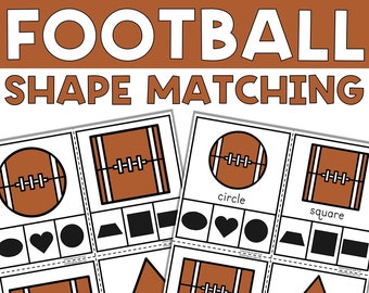 Fußball 2D Form Passende Clip Karten | Druckbare Mathe-Übung für Vorschule, Kindergarten, Hausschule