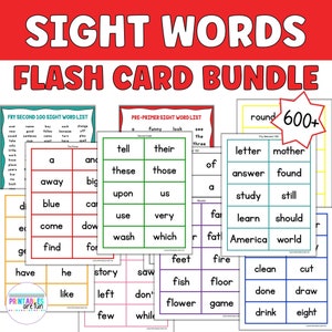 Sight Word Flash Cards, Kindergarten to 3rd Grade Sight Words, High Frequency Words, Learn to Read