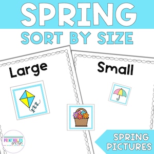 Spring Sort by Size Activity | Size Sorting Mats for Preschool, Homeschool