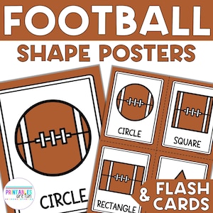 Football 2D Shape Posters and Flash Cards | Printable Math Activity for Preschool, Kindergarten, Homeschool