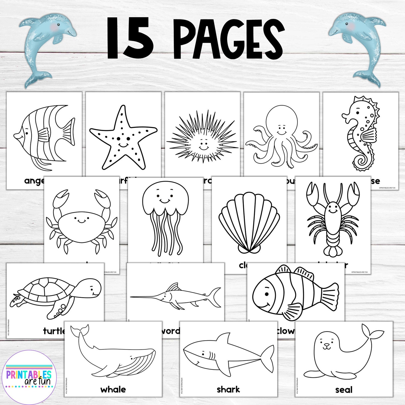 Ocean Animals Coloring Pages for Kids | Under the Sea Printable ...
