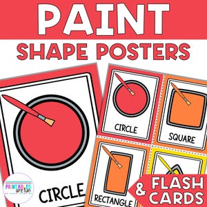 Cartazes e Flash Cards de Formas 2D para Pintura Escolar | Atividade de Matemática para Imprimir para Pré-escola, Jardim de Infância, Educação Domiciliar