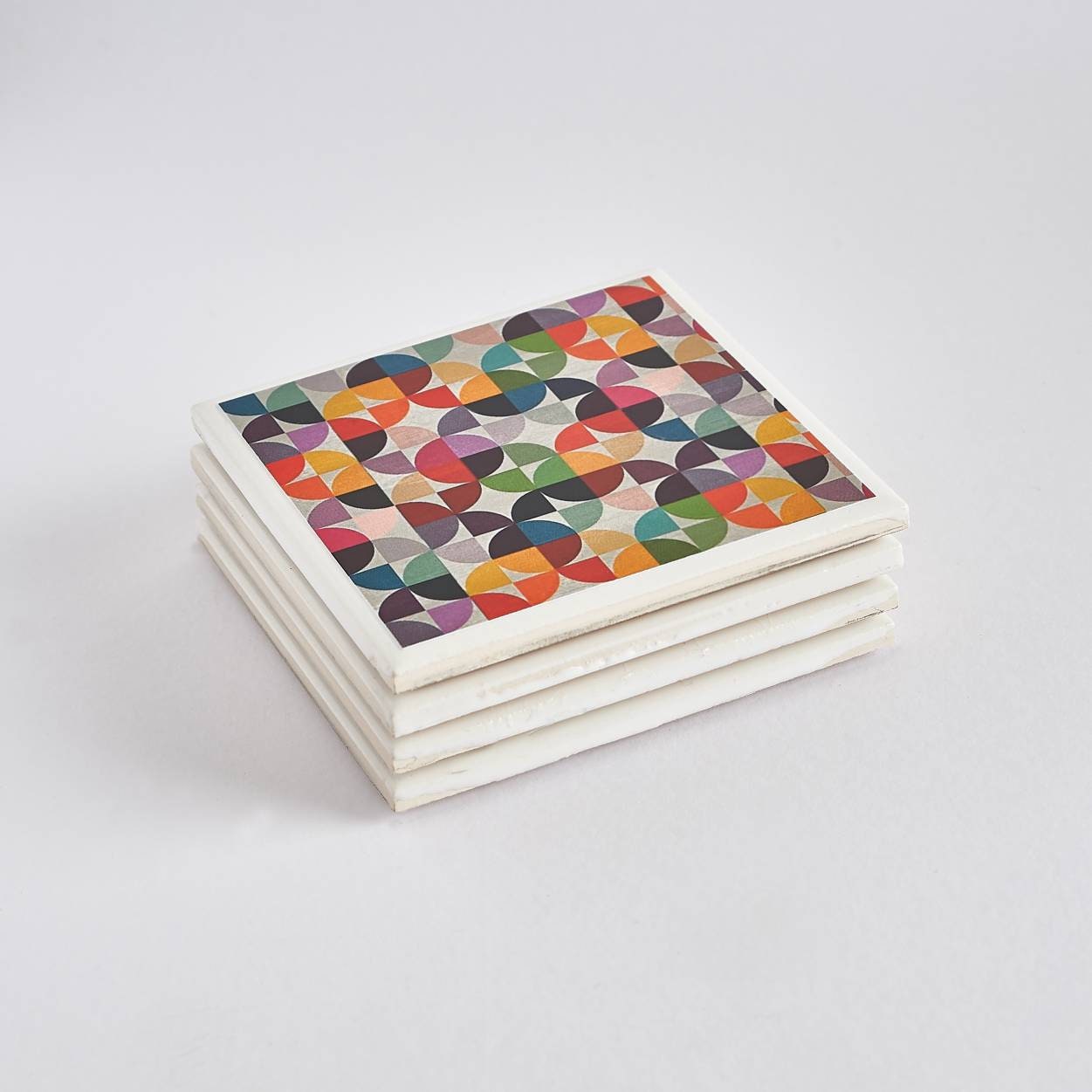 Set of 4 Square Tile Coasters Vintage Coasters Tile Etsy