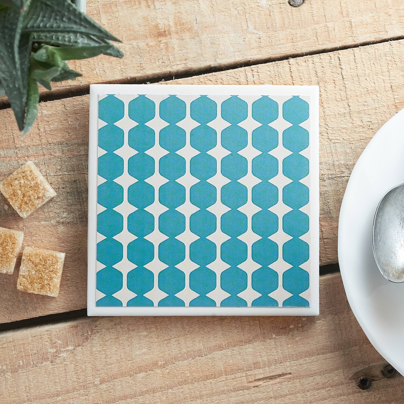 Teal Geometric Tile Coasters Teal Coasters Coasters Coaster Etsy
