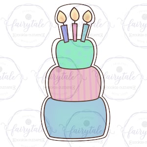 3-Tier Birthday Cake / Cake with Candles Cookie Cutter