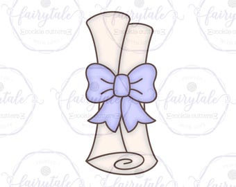 Graduation Diploma Cookie Cutter - Bow Accent