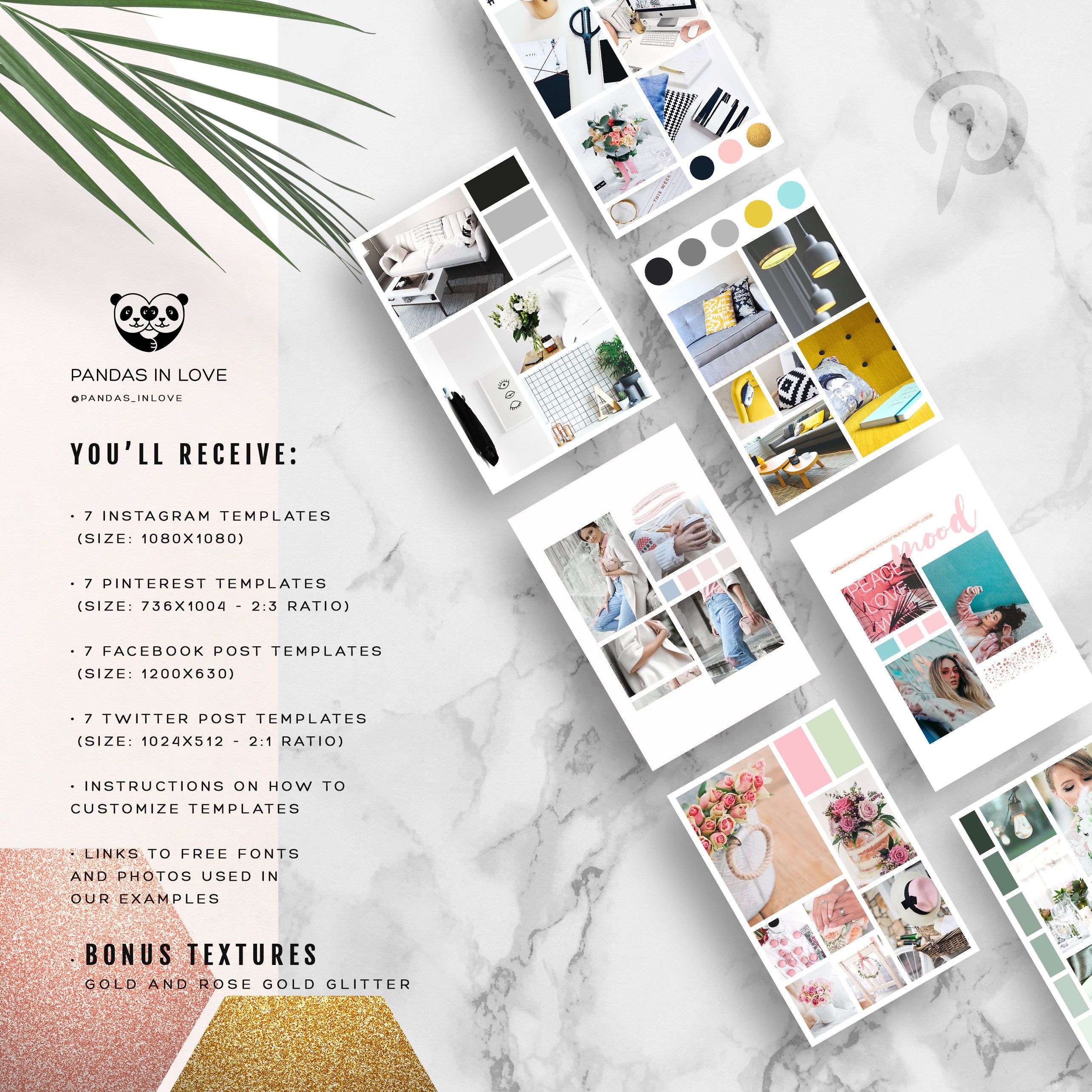 Social Media Moodboard Template Mood Board Design Etsy.de