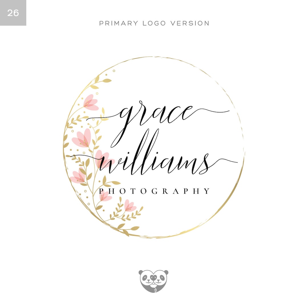 Floral Circle Logo, Flower Ring Logo, Photography Logo, Blossom Logo