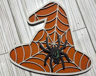 DIGITAL DOWNLOAD - Halloween Laser Cut File SVG - Witch Spider Web Hat - 2022 - Glowforge Tested