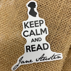 Keep Calm and Read Jane Austen Vinyl Die-Cut Sticker