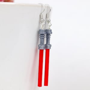 Pair Star Wars Red Darth Vader Anakin Skywalker Lightsaber Handmade Earring Set Clone Wars Revenge Of The Sith Jewelry